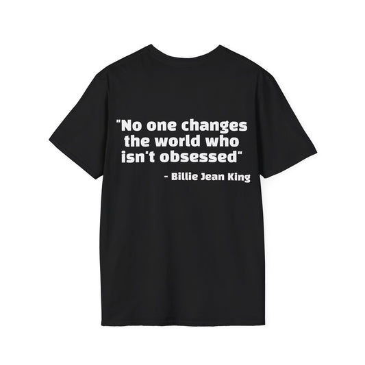 Billie Jean King Quote Tee with Rainbow Patch