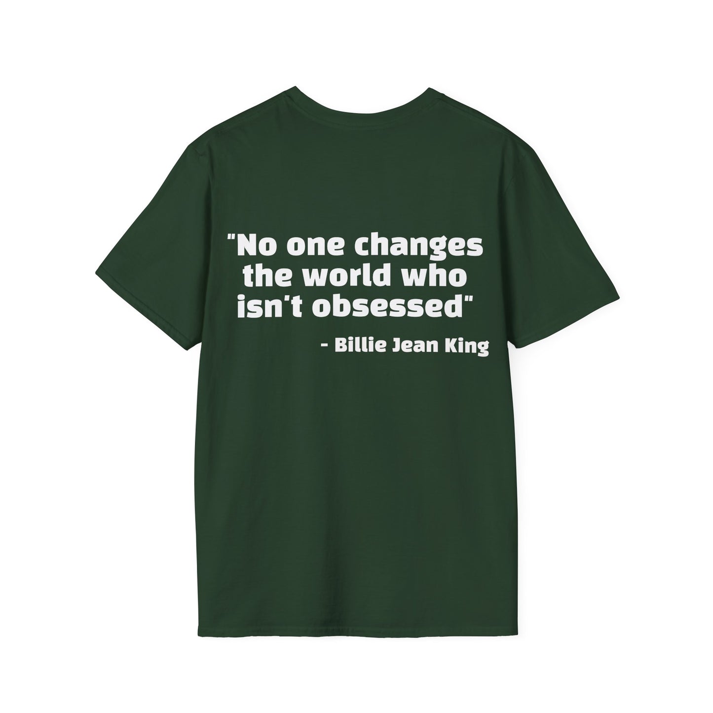 Billie Jean King Quote Tee with Rainbow Patch