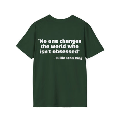 Billie Jean King Quote Tee with Rainbow Patch