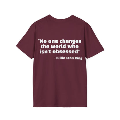 Billie Jean King Quote Tee with Rainbow Patch
