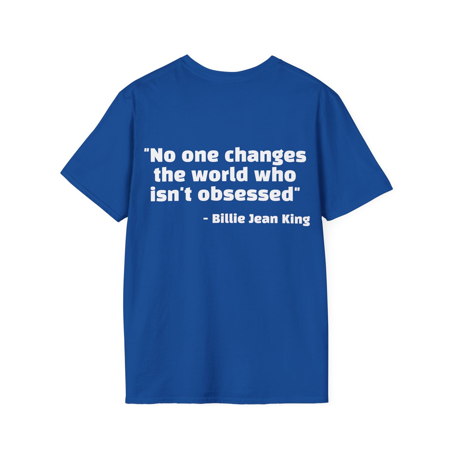 Billie Jean King Quote Tee with Rainbow Patch