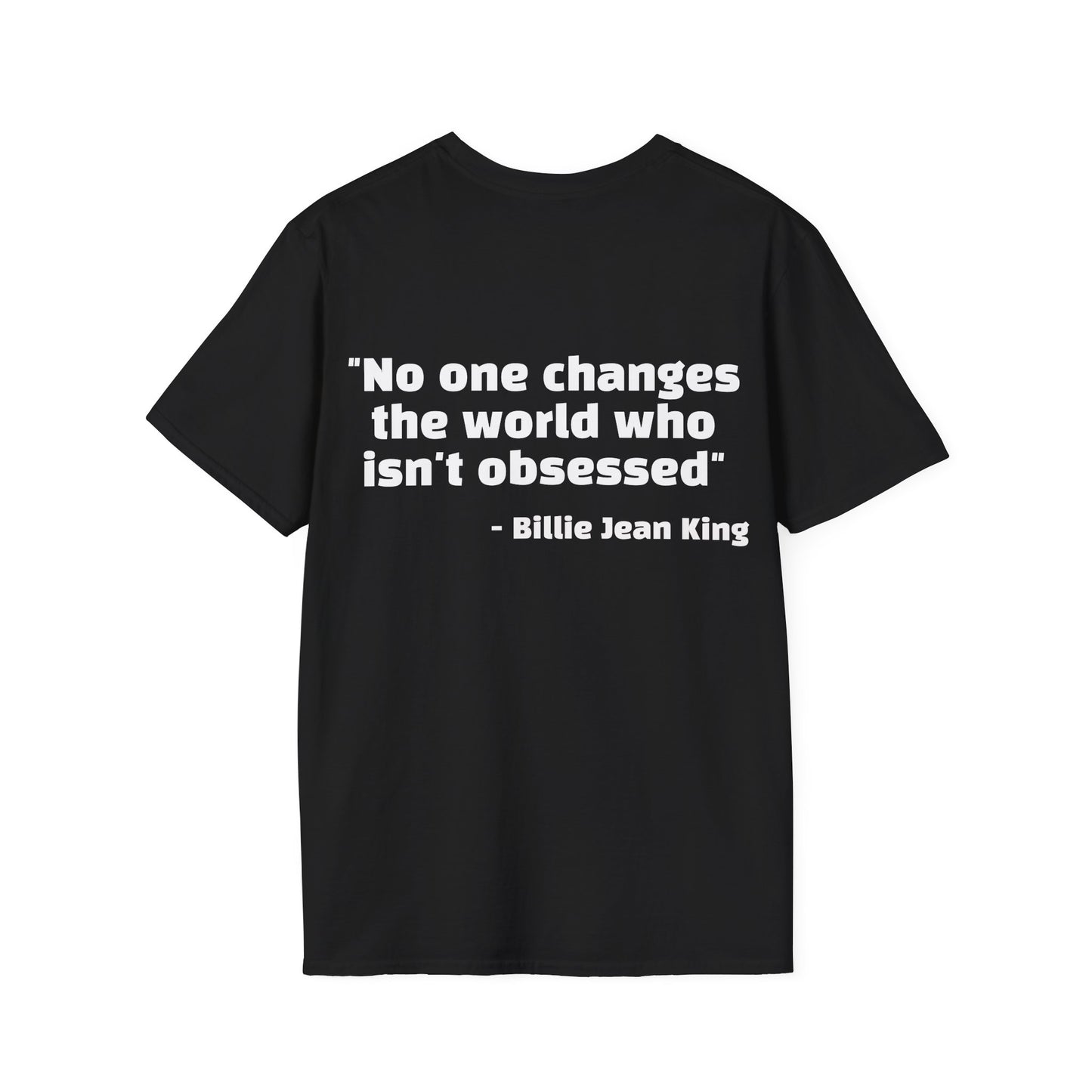 Billie Jean King Quote Tee with Rainbow Patch