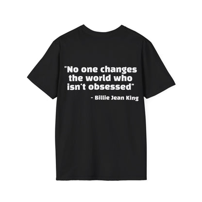 Billie Jean King Quote Tee with Rainbow Patch