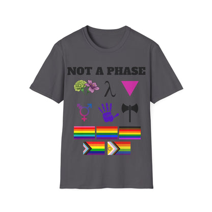 "Not A Phase" LGBTQ+ Symbols Tee