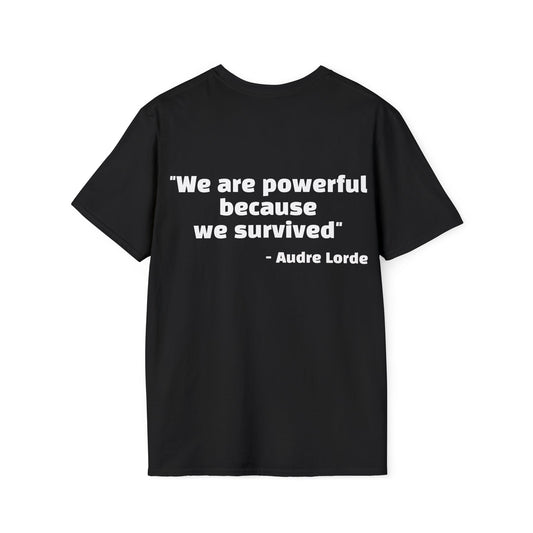 Audre Lorde Quote Tee with Rainbow Patch