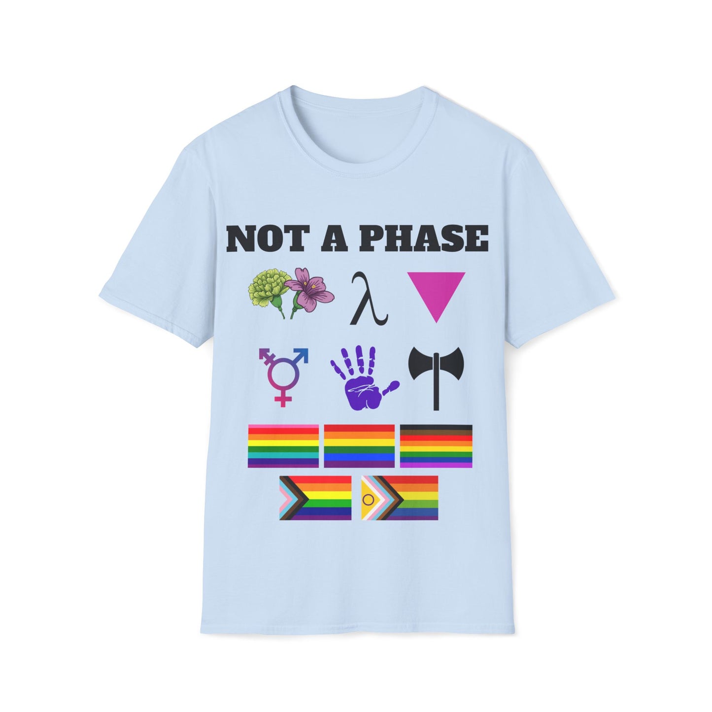 "Not A Phase" LGBTQ+ Symbols Tee