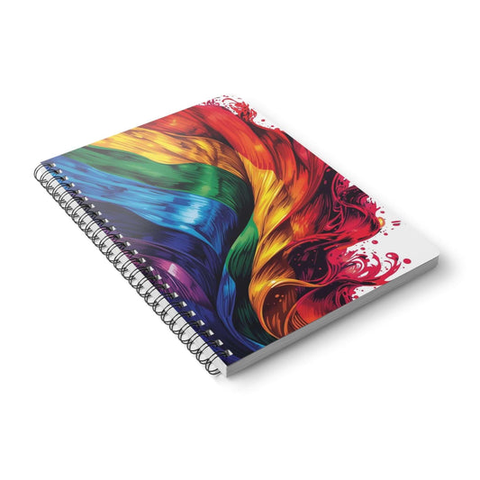 Rainbow Paint Swirl A5 Wirobound Notebook