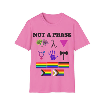 "Not A Phase" LGBTQ+ Symbols Tee