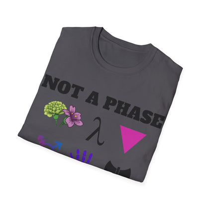 "Not A Phase" LGBTQ+ Symbols Tee