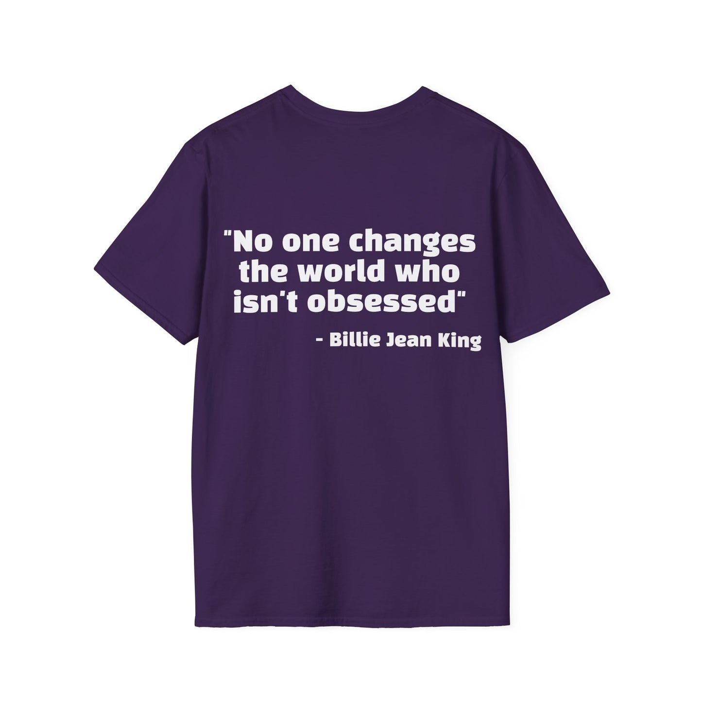 Billie Jean King Quote Tee with Rainbow Patch