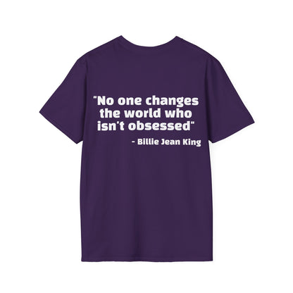 Billie Jean King Quote Tee with Rainbow Patch