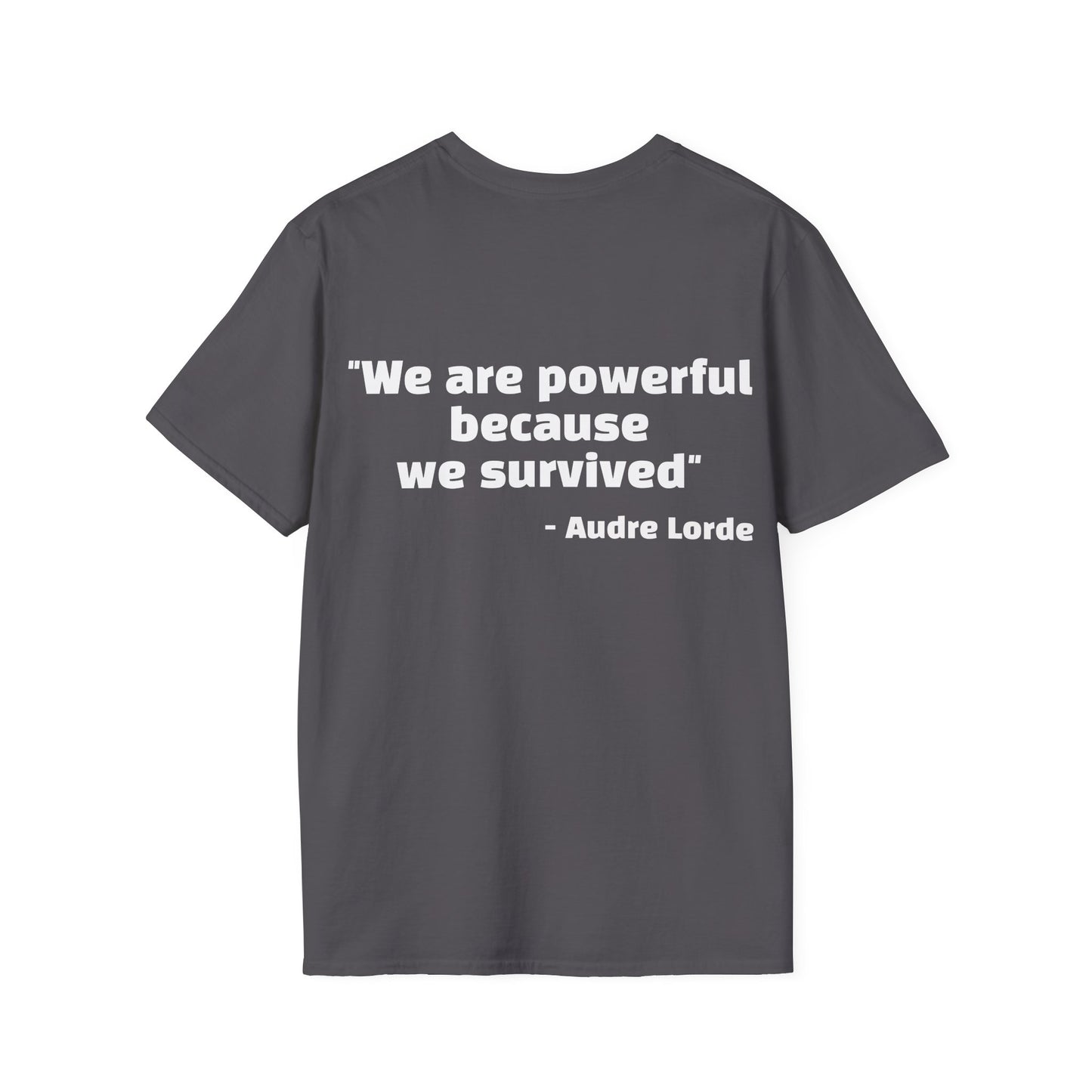 Audre Lorde Quote Tee with Rainbow Patch