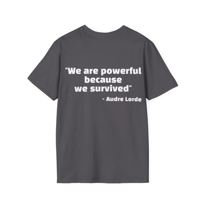 Audre Lorde Quote Tee with Rainbow Patch