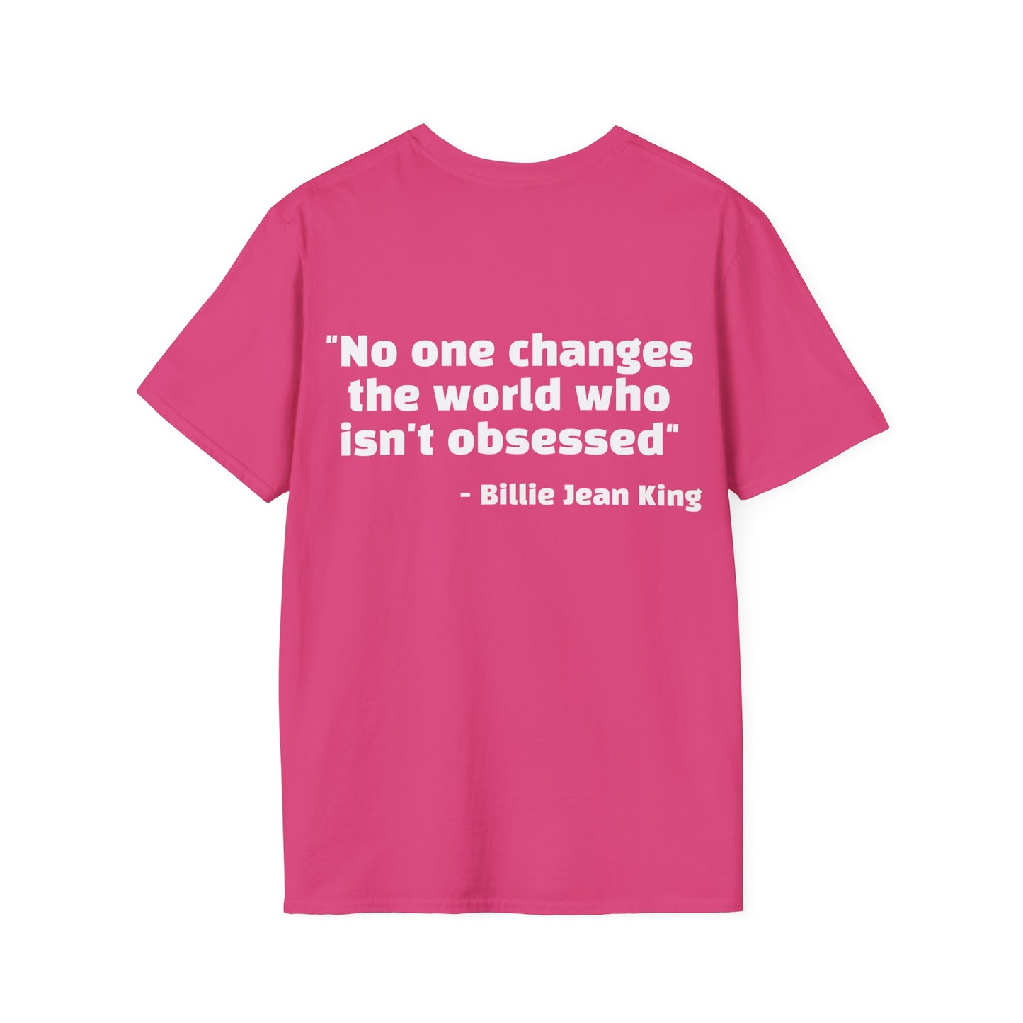 Billie Jean King Quote Tee with Rainbow Patch