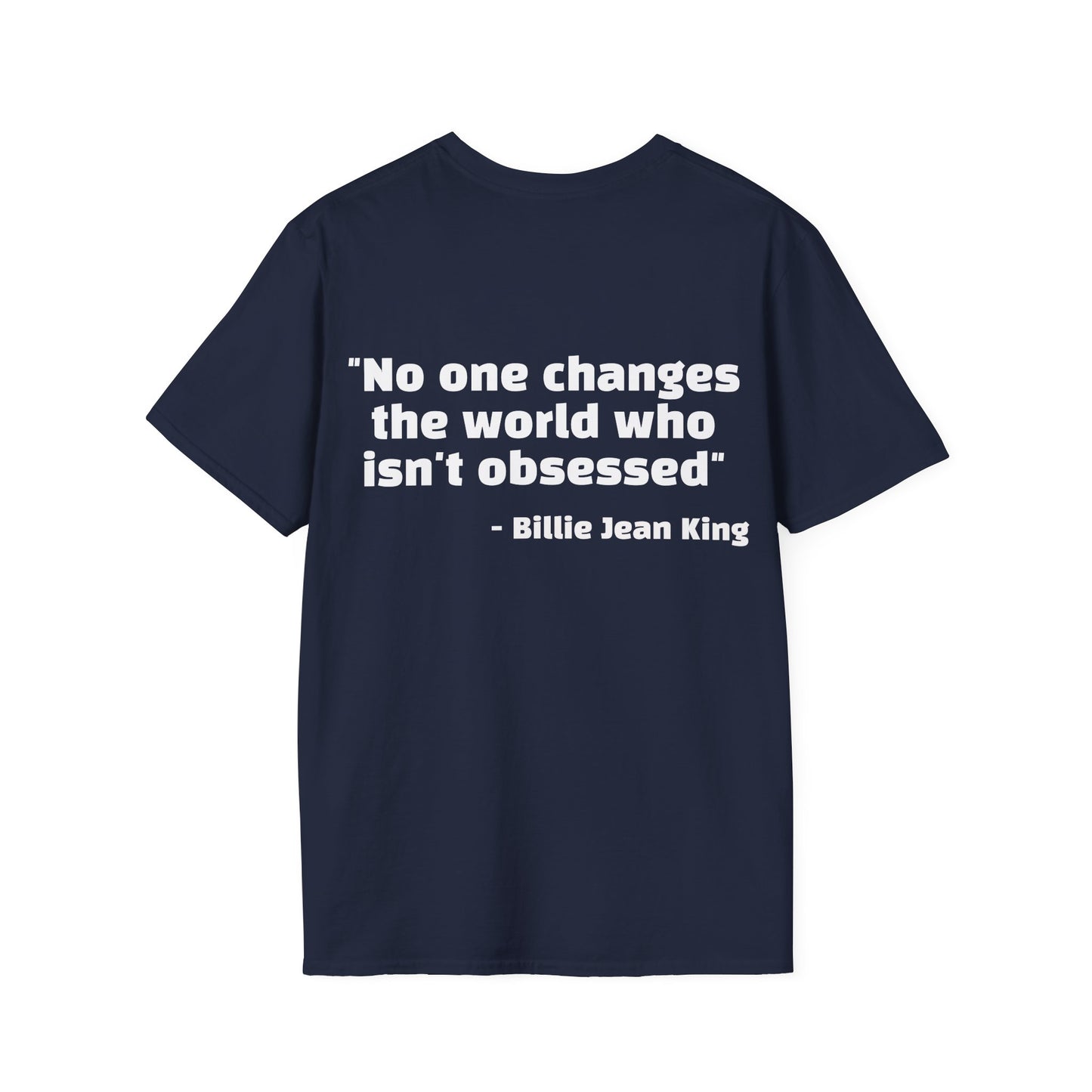 Billie Jean King Quote Tee with Rainbow Patch