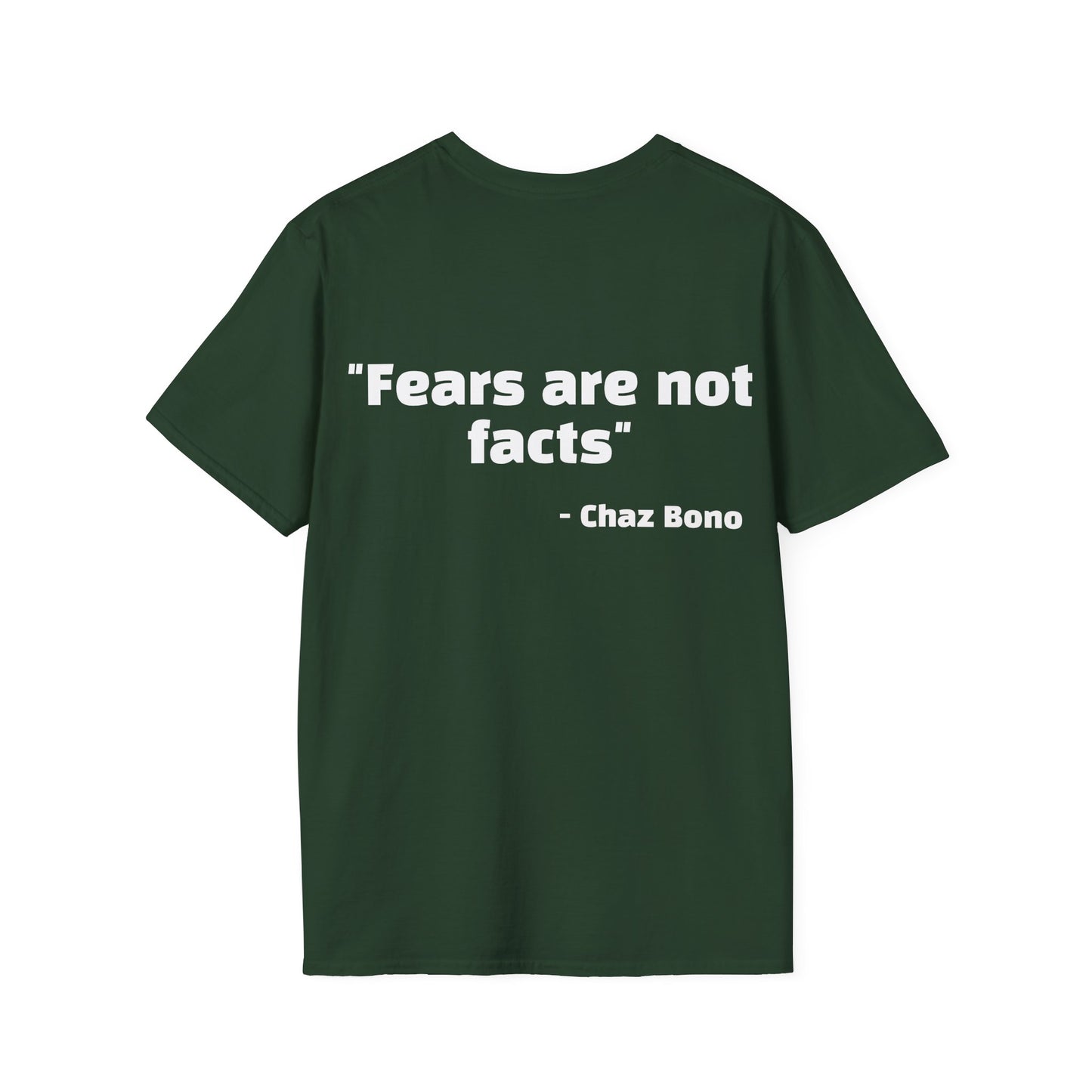 Chaz Bono Quote Tee with Rainbow Patch