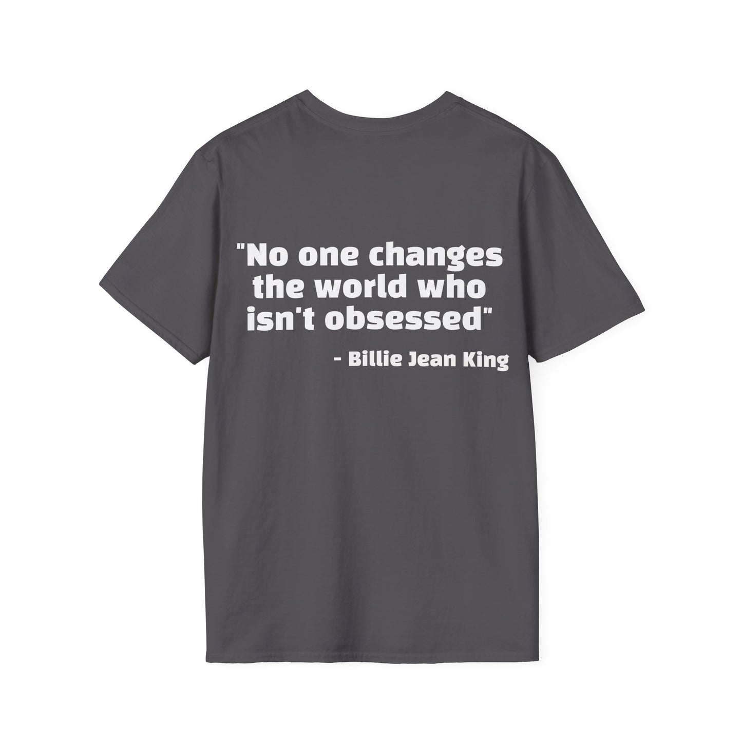 Billie Jean King Quote Tee with Rainbow Patch