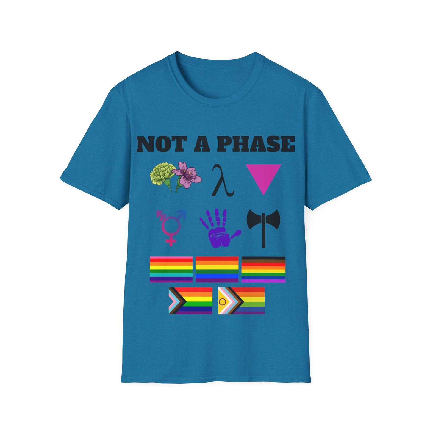 "Not A Phase" LGBTQ+ Symbols Tee