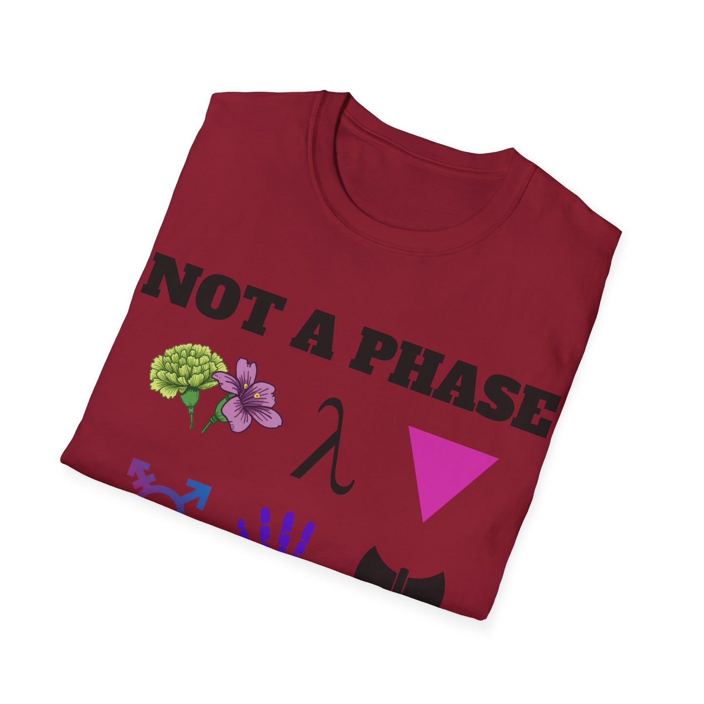 "Not A Phase" LGBTQ+ Symbols Tee