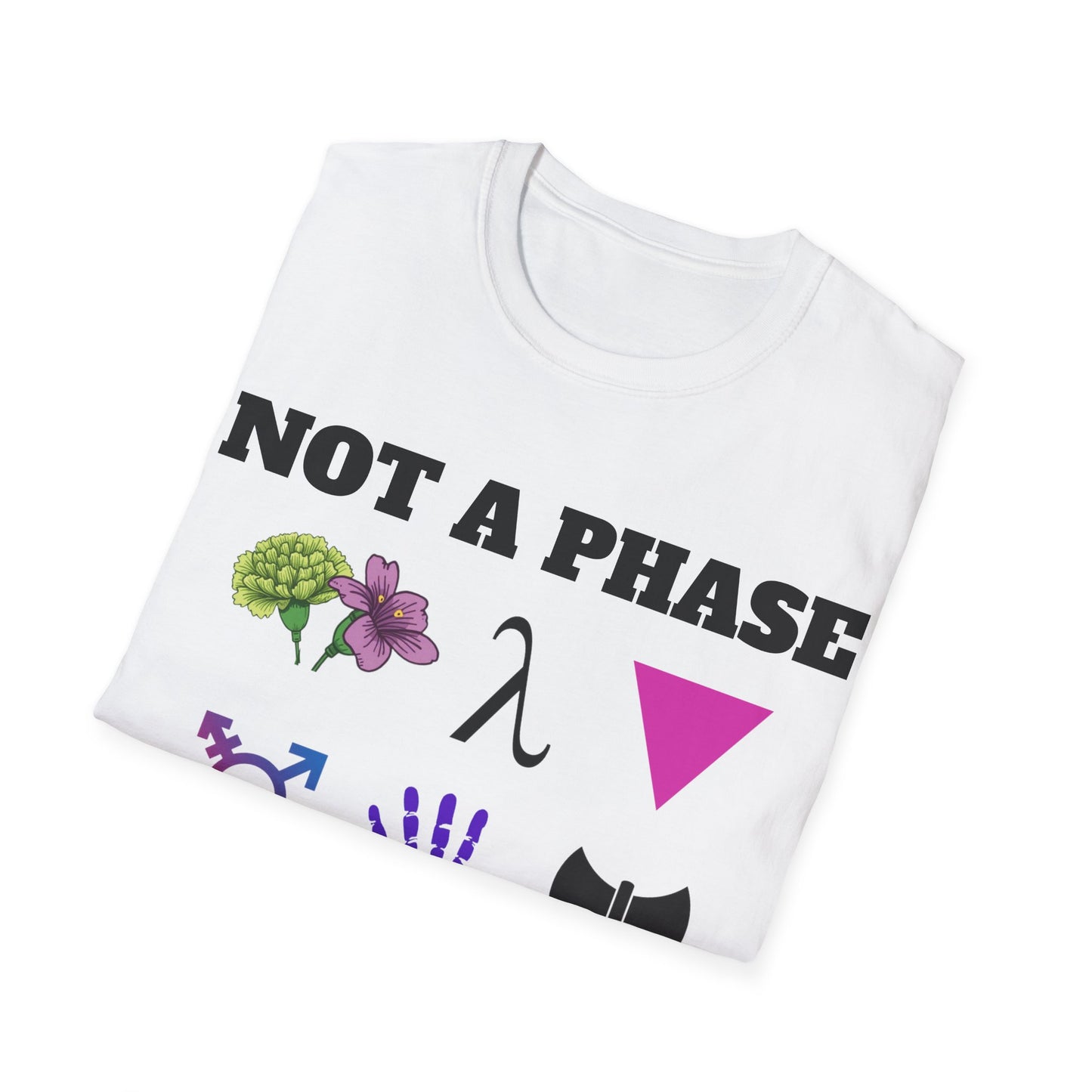 "Not A Phase" LGBTQ+ Symbols Tee