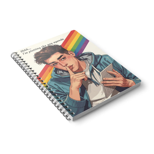 'Shhh... I'm Plotting the Gay Agenda' A5 Wirobound Notebook